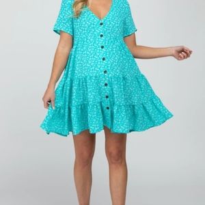 Aqua floral maternity dress from Pinkblush